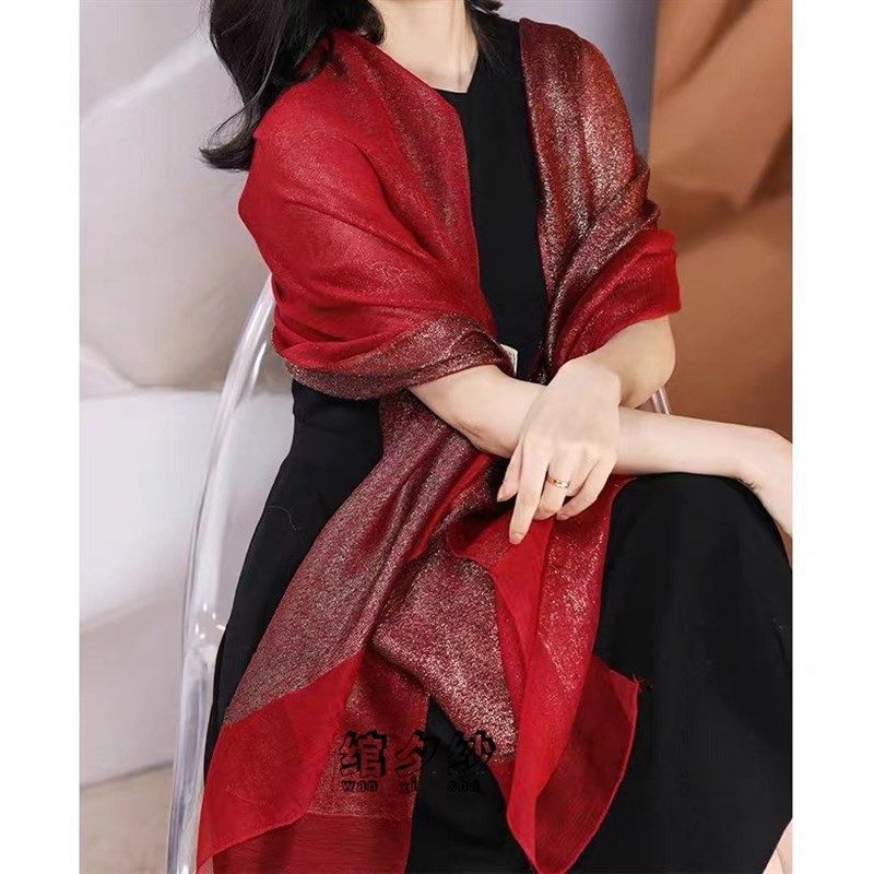 酒红色真丝丝巾羊l毛围巾礼服旗袍披肩长版双层女式妈妈秋冬本命,服饰配件/皮带/帽子/围巾,围巾/丝巾/披肩,淘宝优惠券,粉丝福利购,淘宝优惠卷
