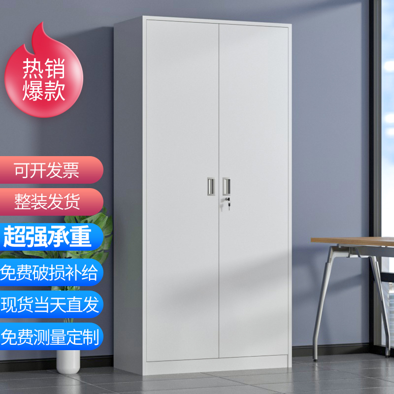 铁门对开钢制铁h皮文件柜办公室资料档案凭证储物书柜带锁工具柜