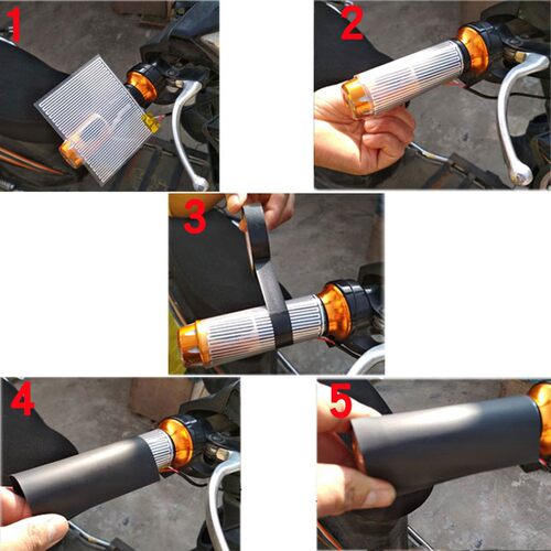 摩托车电热手把套12V 电加热手把手柄电热把改装车V把配件保暖装