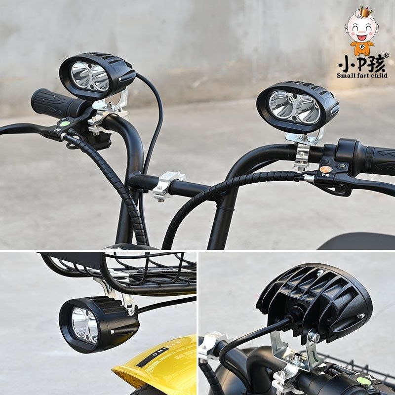 电动车灯超亮强光摩托车LED大灯外置 改N装12V80V超白光