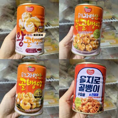 韩国东远Dongwon野生海螺自然产劲道螺肉罐头即食拌面搭档海鲜