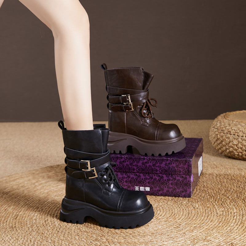 震地王厚底内增高12cm马丁靴