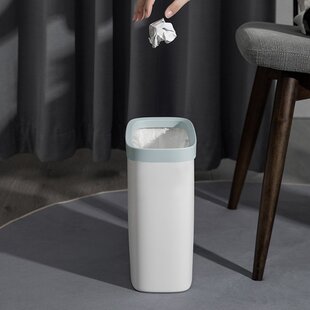 【禾豆Y】狭窄小号厕所垃圾桶带盖压圈 家用客厅卫生间垃圾筒