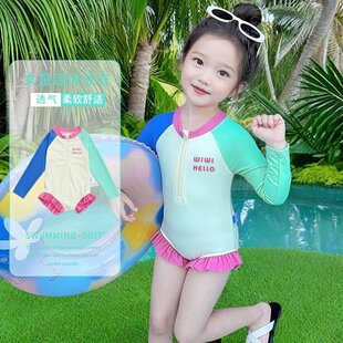 女童连体泳衣2026新款 可爱甜美小公主洋气高级感小童海边度假泳装
