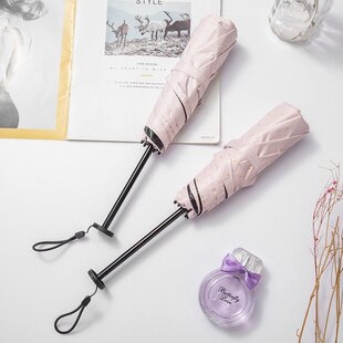 笔袋伞三折伞碳纤维太阳伞黑胶防晒伞晴雨两用遮阳伞户外迷你轻量