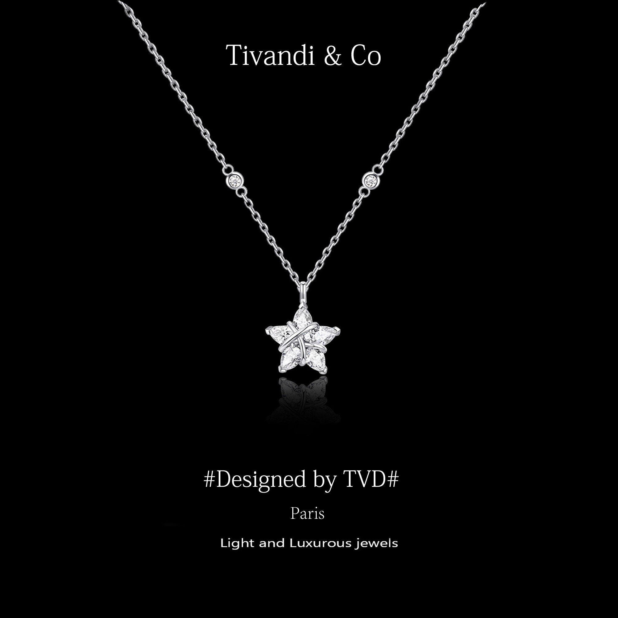 Tivandi&Co「幸运星」纯银项链女锁骨链轻奢小众五角星吊坠送礼物