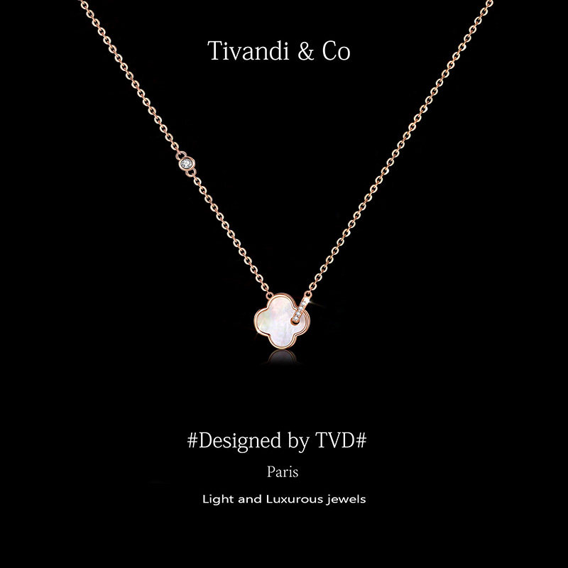 法国Tivandi&Co「四叶草」纯银项链女高级感贝母环扣吊坠礼物