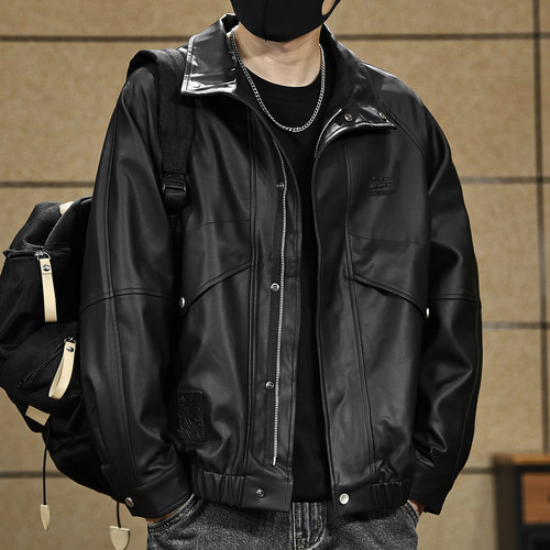 复古皮衣外套男士休闲机车服夹克