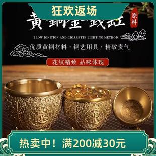 宝客厅办公室装 金钱缸黄铜铜缸摆件招财进宝水晶元 饰开业乔迁礼品