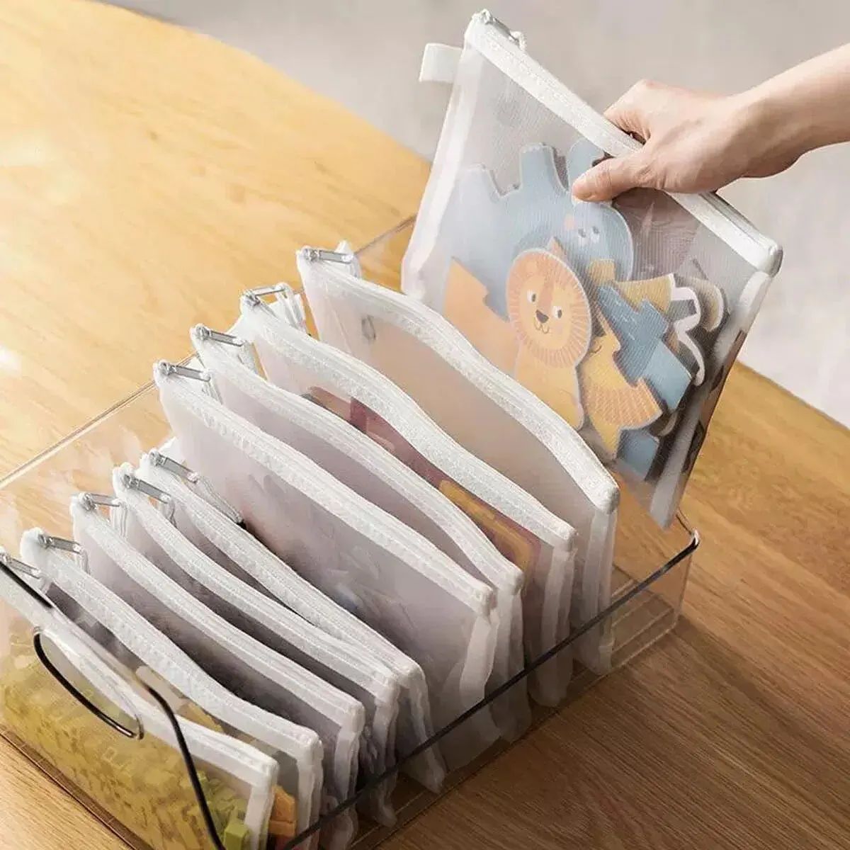 3pcs Mesh Zipper Pouch A4A5A6 Student Waterproof Zip File