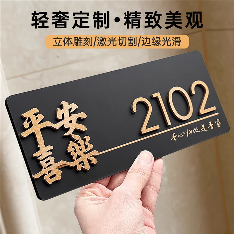 门牌号高级感轻奢创意门牌号码牌家用2025新款意式极简入户门牌门