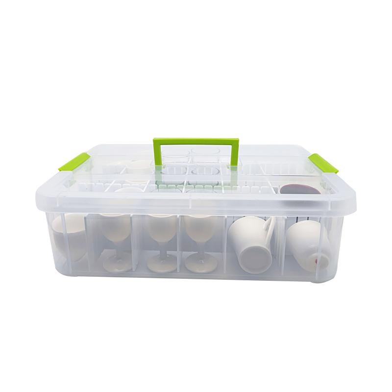 小茶水杯白酒咖啡杯收纳盒分格可叠加多层手提幼儿园分类透明大号