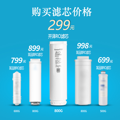 开泽净水器滤芯800G反渗透RO膜PCT复合滤芯卡口专用大流量过滤器