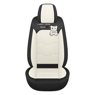 精选卡通汽车坐垫透气棉麻布艺座椅套全包围单座四季通用后排一体