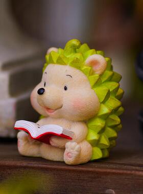 好运连连榴莲刺猬可爱水果花园摆件办公桌面车载装饰品送生日礼物