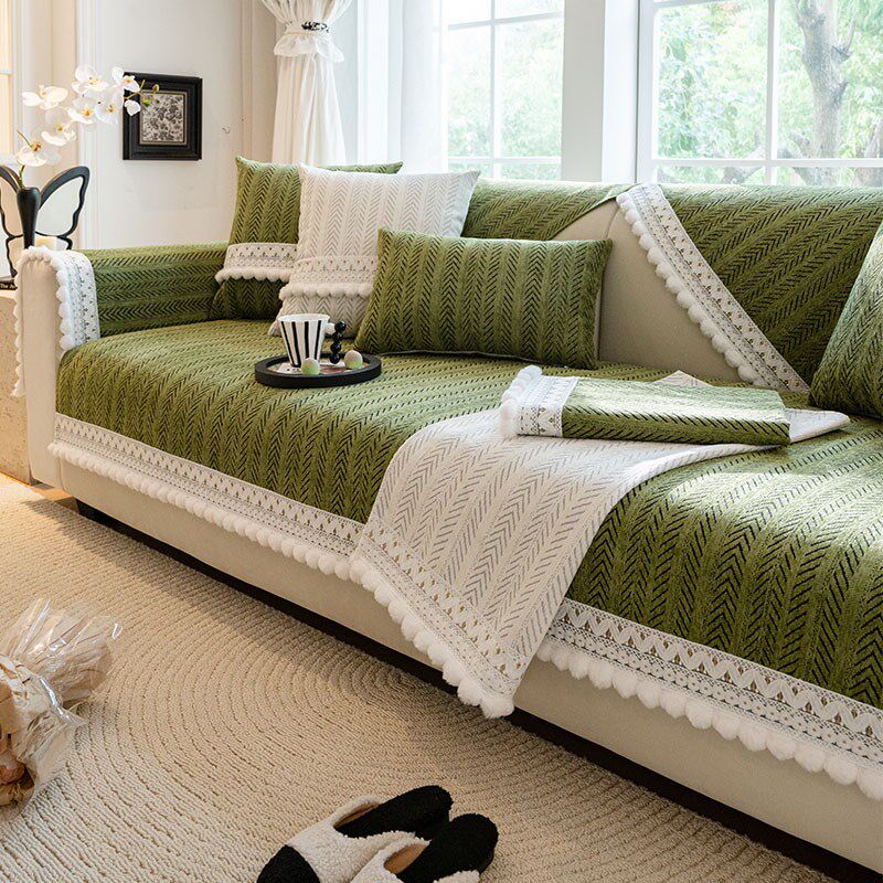 法式沙发垫轻奢高级感防滑坐垫四季通用雪尼尔套罩盖布巾2024新款