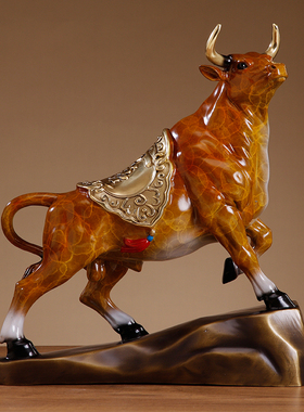 吉祥缘牛气冲天铜牛摆件纯铜客厅办公室家居装饰招财乔迁开业礼品