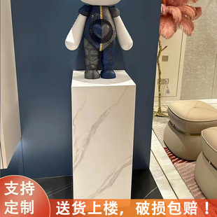 大理石柱子底座雕塑摆台岩板电视柜客厅玄关落地基座花架摆件石墩
