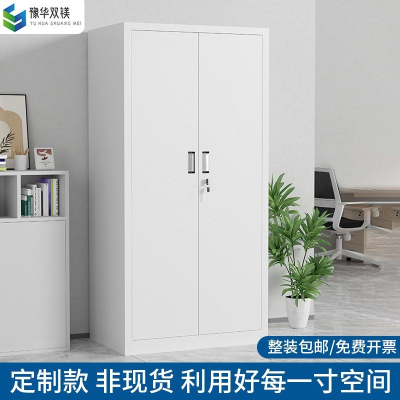定做对开门文件柜铁皮柜80/100/110/120cm宽办公档案柜家用收纳柜