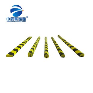 发泡PU高弹黄黑警示防撞柱橡胶护角聚氨酯发泡防撞条