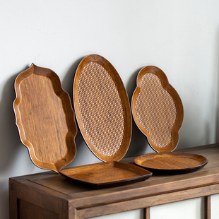 重竹托盘壶承壶托竹意茶道零配日式 干泡茶盘家用长方盘干泡台茶盘