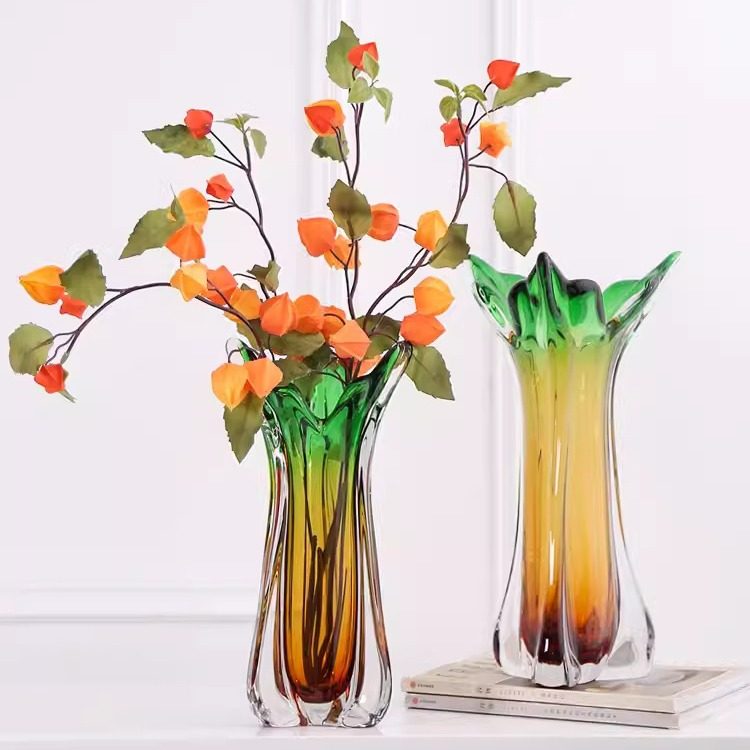 轻奢渐变琉璃花瓶摆件现代客厅样板间玄关可水培插花厚重玻璃花器,模玩/动漫/周边/娃圈三坑/桌游,文化/体育周边,淘宝优惠券,粉丝福利购,淘宝优惠卷