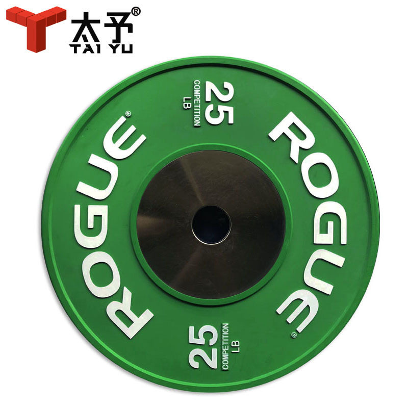 PU包胶彩色杠铃片Rogue竞技片 健身房商用健身器材 家用健身器材