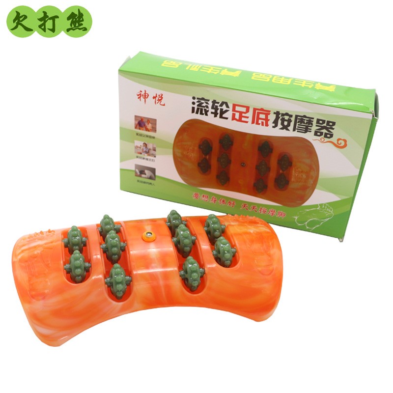 521厂家直销小型迷你塑料脚底按摩器滚轮足底按摩器穴位按摩器