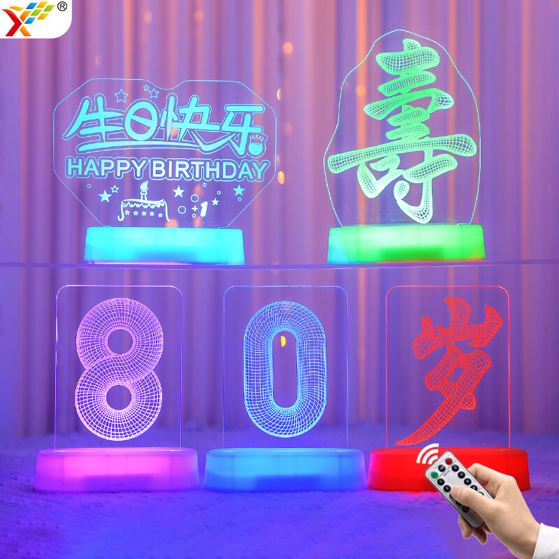 发光80岁寿字LED彩灯摆件生日快乐祝寿氛围室内客厅摆设装饰布置