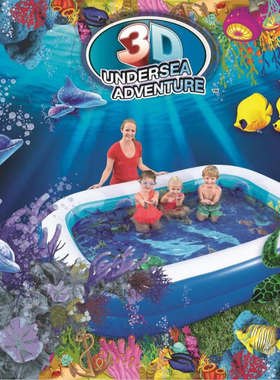 Bestway 54177海底世界3D水池 充气水池 游泳池 戏水池