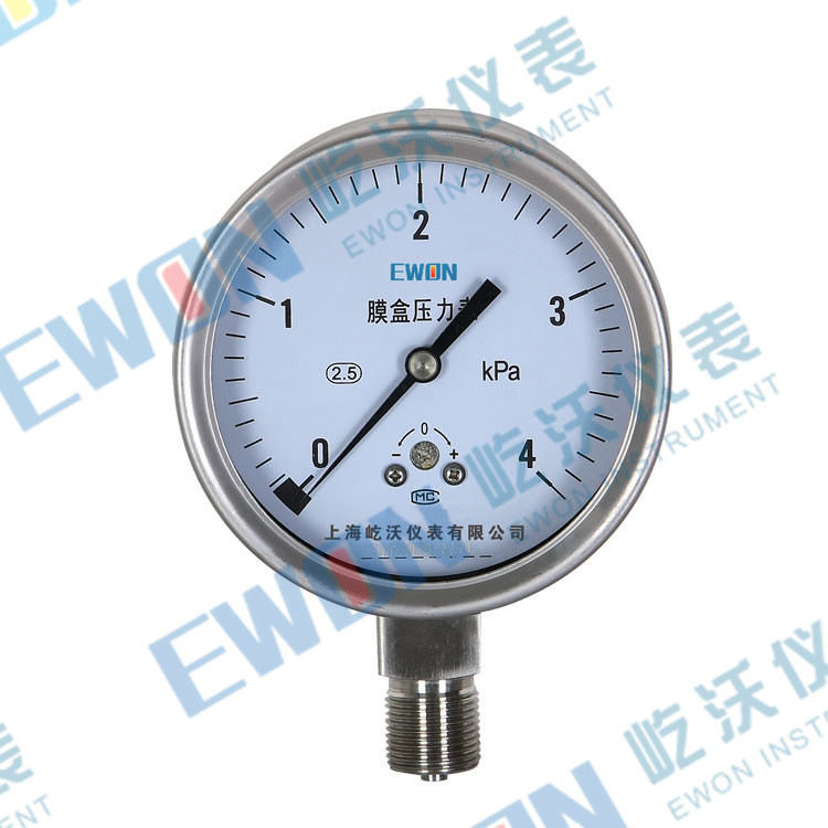 膜盒压力表\Y100 304 0-25kPa M20×1.5 径向 316L 2.5级 ye100b