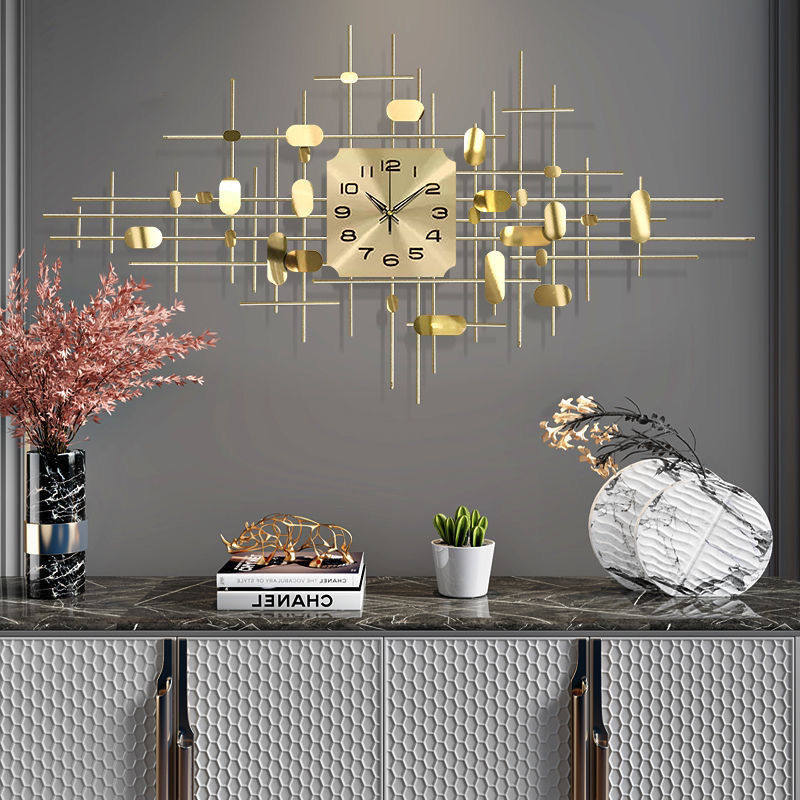 北欧时尚轻奢挂墙钟表客厅家用大气个性创意挂表静音网红装饰挂钟