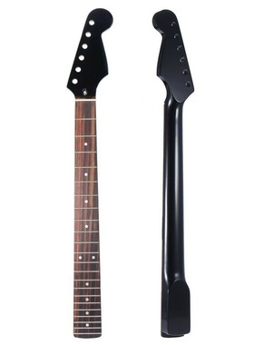 ST22品6弦枫木全黑色哑光琴颈电吉他琴柄吉他琴颈不带背中线黑色