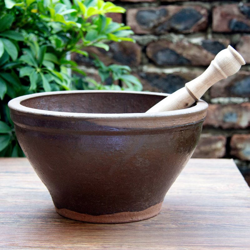 特大擂钵辣椒家用擂皮蛋米糊捣蒜臼子老式手工研磨器传统擂茶钵