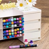 精选广纳直液式 软头丙烯马克笔丙烯笔36色48色60色72色可水洗学生