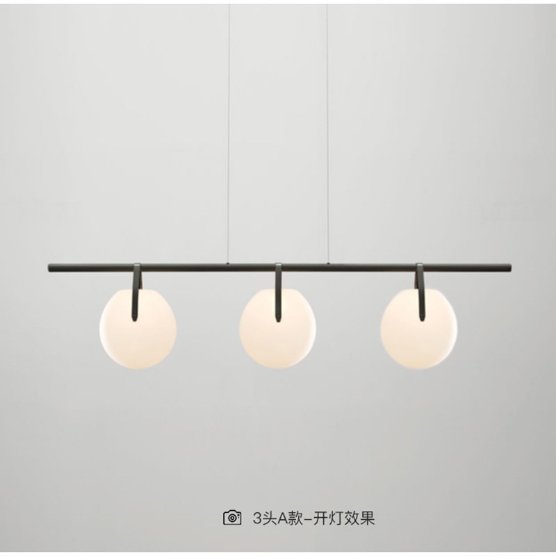 台湾简约长条LED吊灯餐厅餐长桌创意书房设计1.2米1.5米1.8米灯具