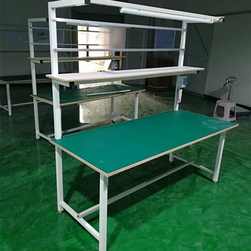 防静电工作台带灯大桌子铁架打包台车间生产线桌流水线工作台桌子