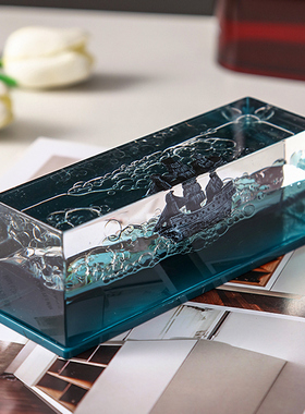 精选黑珍珠号漂流瓶游轮游体漂流瓶桌面永不沉没的小船汽车内摆件