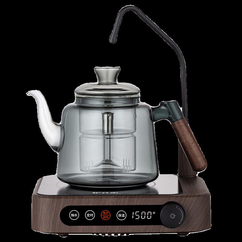 精选新款自动上水抽水电陶炉煮茶炉器烧水胡桃木全玻璃大容量蒸煮,餐饮具,煮茶炉,淘宝优惠券,粉丝福利购,淘宝优惠卷