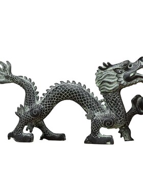 包邮仿古青铜器龙抓珠摆件家居工艺品摆设风水青龙铜龙艺术品摆设