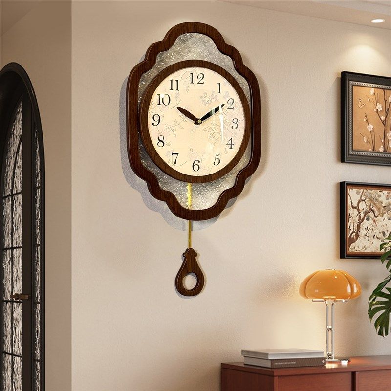 精选挂钟客厅2025新款复古高级感静音挂墙时钟中古风创意艺术装饰,家居饰品,挂钟,淘宝优惠券,粉丝福利购,淘宝优惠卷