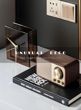 UNUSUAL 轻奢样板间卧室床头柜桌面组合摆件书桌音响座钟软装饰品