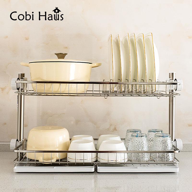 厨房不锈钢置物架碗碟收纳沥水碗盘架家用多功能放碗架碗筷收纳盒