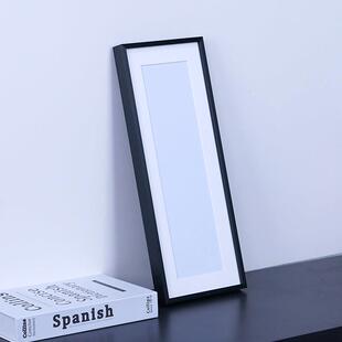 黑色窄边长条画 画框装裱对联铝合金相框空框长方形相框空白画 画