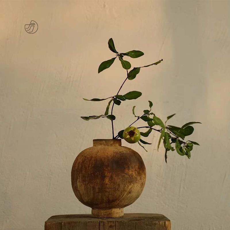 冇花｜冯哲元粗陶灼色系列 景德镇陶瓷花器侘寂家居插花瓶摆件
