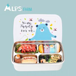 韩国小学生饭盒分格便当盒304不锈钢儿童餐盘防烫餐盒保温带盖子