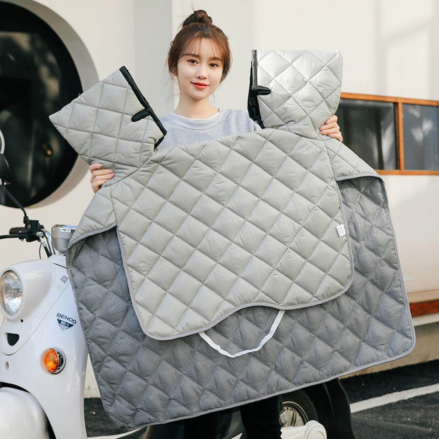 电动车挡风被四季通用春秋新款双面防水电瓶车夏季防晒电动自行车