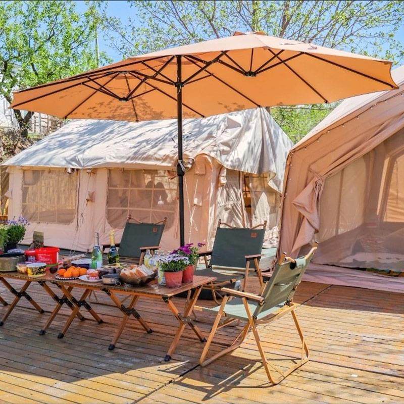 户外遮阳伞遮阳伞室外咖啡厅商铺门口庭院伞网红摆摊伞三头中柱伞