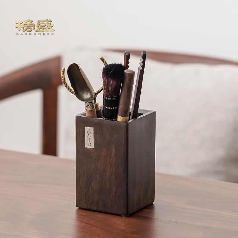 黑檀木茶道六君子套装实木功夫茶具配件茶夹茶针高档泡茶工具