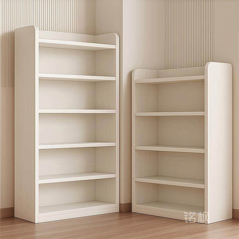 实木书架落地置物架一体靠墙收纳储物柜子学生书桌旁家用书柜MF15